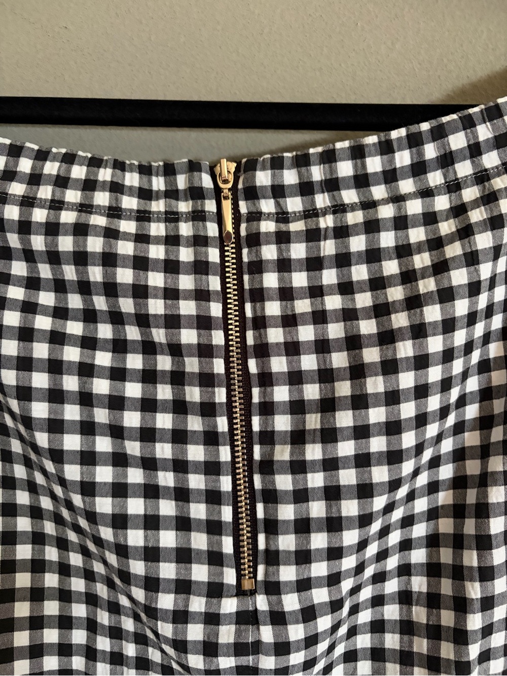 WHBM Blouse White House Black Market Gingham Square Neck Bell Sleeve Cottagecore - Picture 8 of 14